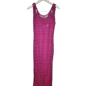 Victorias Secret Small Red Rose Crochet Sleeveless Dress